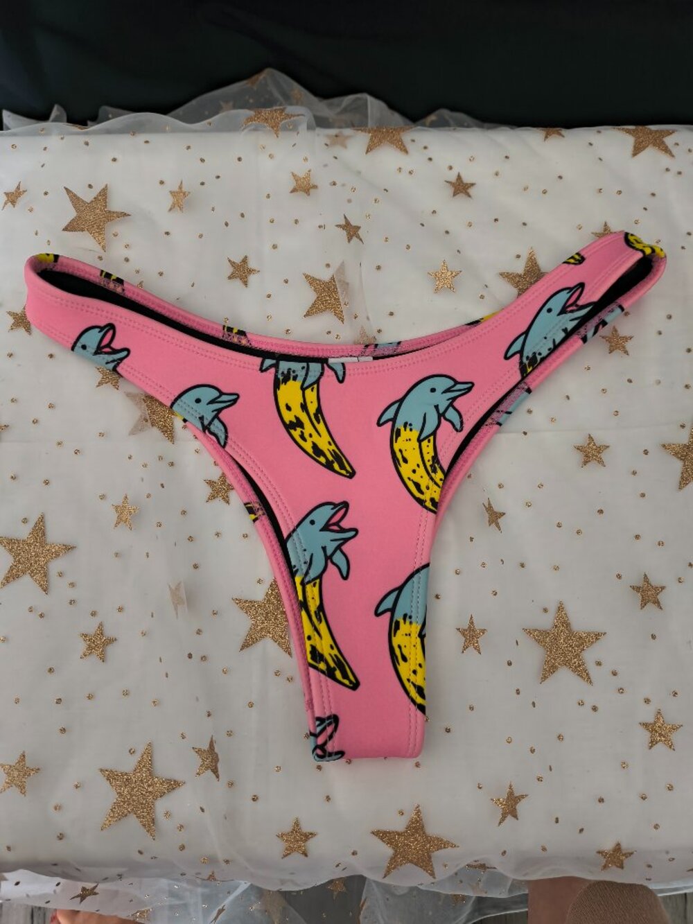 HOAKA x PONY Pink Dolphin Banana High Cut Bikini Bottoms - Size Small